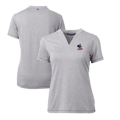 Women's Cutter & Buck Heather Gray Delaware Fightin' Blue Hens Forge Stretch Blade V-Neck Top