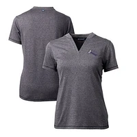 Women's Cutter & Buck Heather Charcoal Stephen F Austin Lumberjacks Forge Stretch Blade V-Neck Top