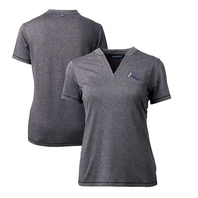 Women's Cutter & Buck Heather Charcoal Stephen F Austin Lumberjacks Forge Stretch Blade V-Neck Top