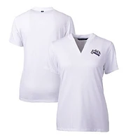 Women's Cutter & Buck White Stephen F Austin Lumberjacks Forge Stretch Blade V-Neck Top