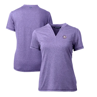 Women's Cutter & Buck Heather Purple TCU Horned Frogs Forge Stretch Blade V-Neck Top