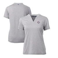 Women's Cutter & Buck Heather Gray TCU Horned Frogs Forge Stretch Blade V-Neck Top