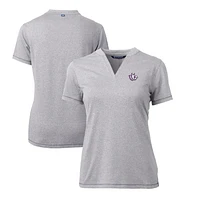 Women's Cutter & Buck Heather Gray TCU Horned Frogs Forge Stretch Blade V-Neck Top