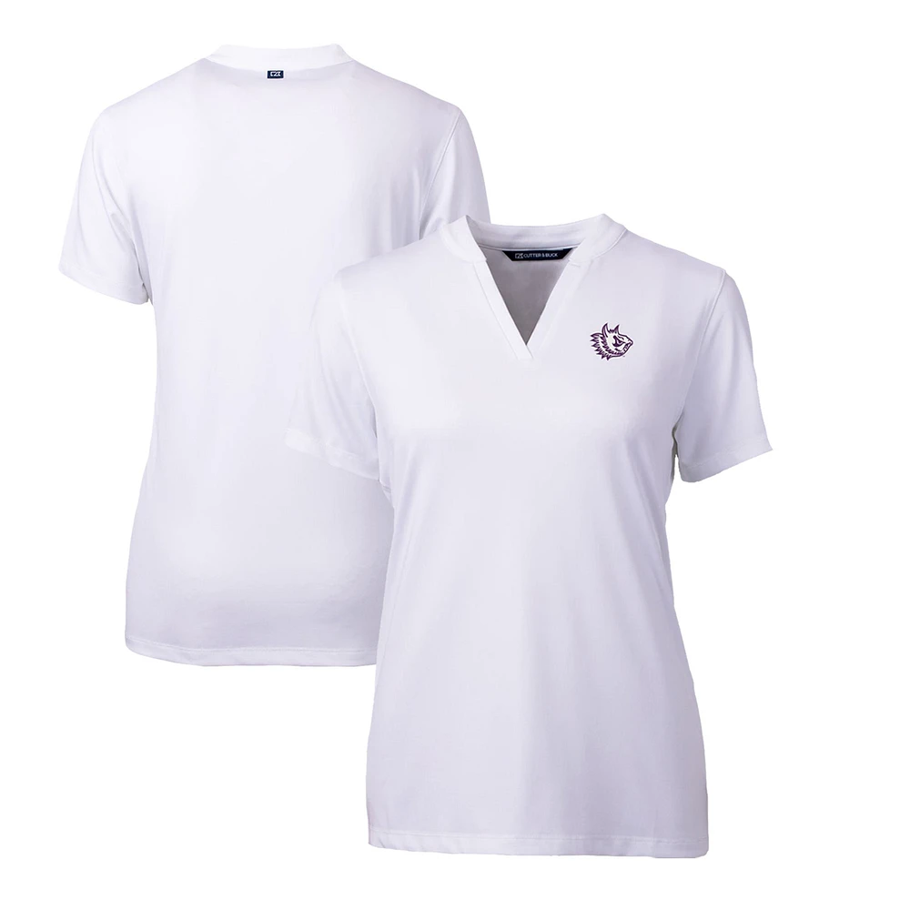 Women's Cutter & Buck White TCU Horned Frogs Forge Stretch Blade V-Neck Top