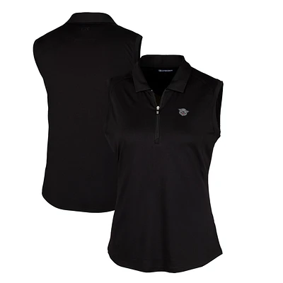 Women's Cutter & Buck Black Cincinnati Bearcats Forge Stretch Sleeveless Polo