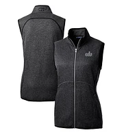 Women's Cutter & Buck Heather Charcoal Old Dominion Monarchs Mainsail Basic Sweater-Knit Full-Zip Vest