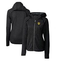Women's Cutter & Buck Heather Charcoal Missouri Tigers Mainsail Sweater-Knit Full-Zip Hoodie
