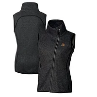 Women's Cutter & Buck Heather Charcoal Oregon State Beavers Mainsail Sweater-Knit Full-Zip Vest