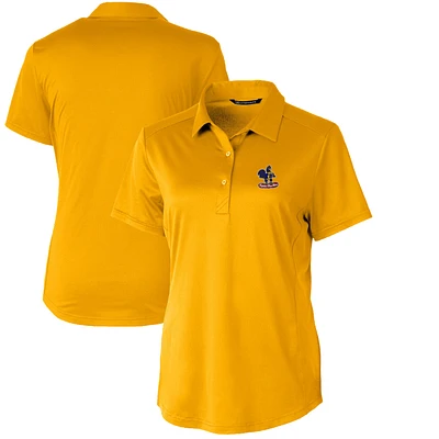 Women's Cutter & Buck Gold Delaware Fightin' Blue Hens Vault Prospect Textured Stretch Polo