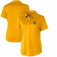 Women's Cutter & Buck Gold Delaware Fightin' Blue Hens Vault Prospect Textured Stretch Polo