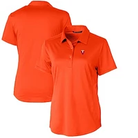 Women's Cutter & Buck Orange Virginia Tech Hokies Vault Prospect Textured Stretch Polo