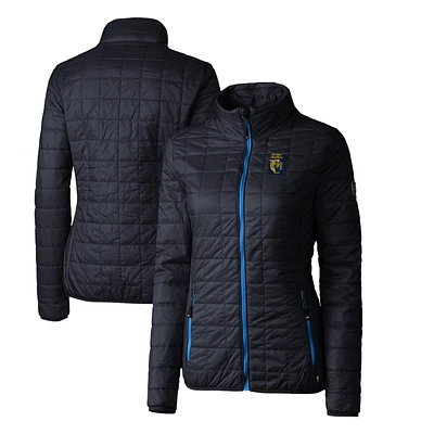 Women's Cutter & Buck Navy FIU Panthers Vault Rainier PrimaLoft Eco Insulated Full-Zip Puffer Jacket
