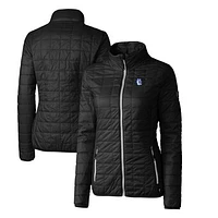 Women's Cutter & Buck Black Fresno State Bulldogs Vault Rainier PrimaLoft Eco Insulated Full-Zip Puffer Jacket