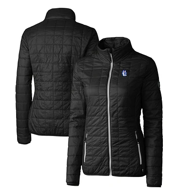 Women's Cutter & Buck Black Fresno State Bulldogs Vault Rainier PrimaLoft Eco Insulated Full-Zip Puffer Jacket