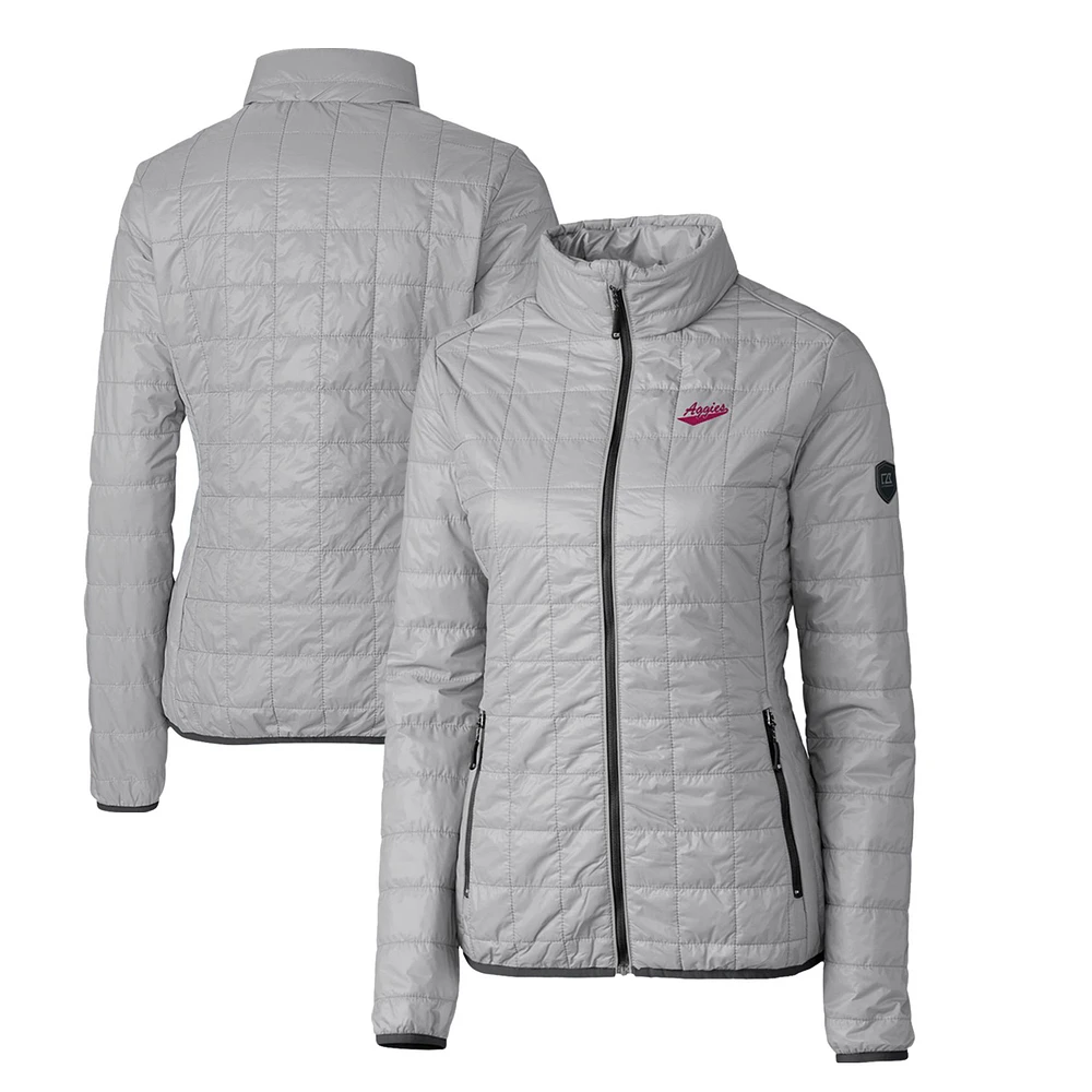 Women's Cutter & Buck New Mexico State Aggies Vault Rainier PrimaLoft Eco Insulated Full-Zip Puffer Jacket