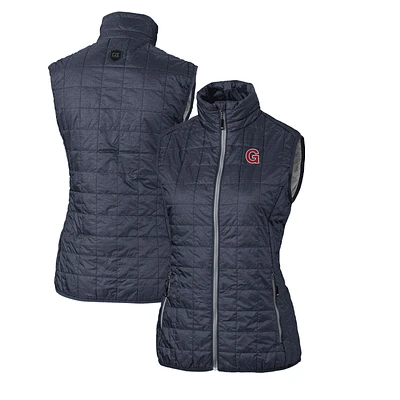 Women's Cutter & Buck Heather Navy Gonzaga Bulldogs Vault Rainier PrimaLoft Eco Full-Zip Puffer Vest
