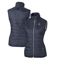 Women's Cutter & Buck Heather Navy Gonzaga Bulldogs Vault Rainier PrimaLoft Eco Full-Zip Puffer Vest