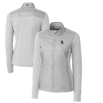 Women's Cutter & Buck Michigan State Spartans Vault Stealth Hybrid Quilted Full-Zip Jacket