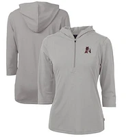 Women's Cutter & Buck Arkansas Razorbacks Vault Virtue Eco Pique Recycled Half-Zip Pullover Hoodie