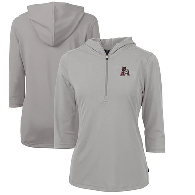 Women's Cutter & Buck Arkansas Razorbacks Vault Virtue Eco Pique Recycled Half-Zip Pullover Hoodie