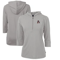 Women's Cutter & Buck Arkansas Razorbacks Vault Virtue Eco Pique Recycled Half-Zip Pullover Hoodie