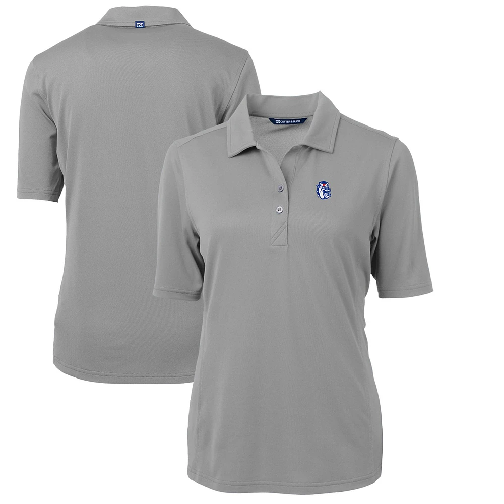 Women's Cutter & Buck Gray Fresno State Bulldogs Team Virtue Eco Pique Recycled Polo