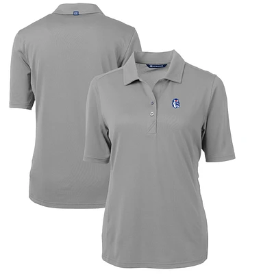 Women's Cutter & Buck Gray Fresno State Bulldogs Team Virtue Eco Pique Recycled Polo