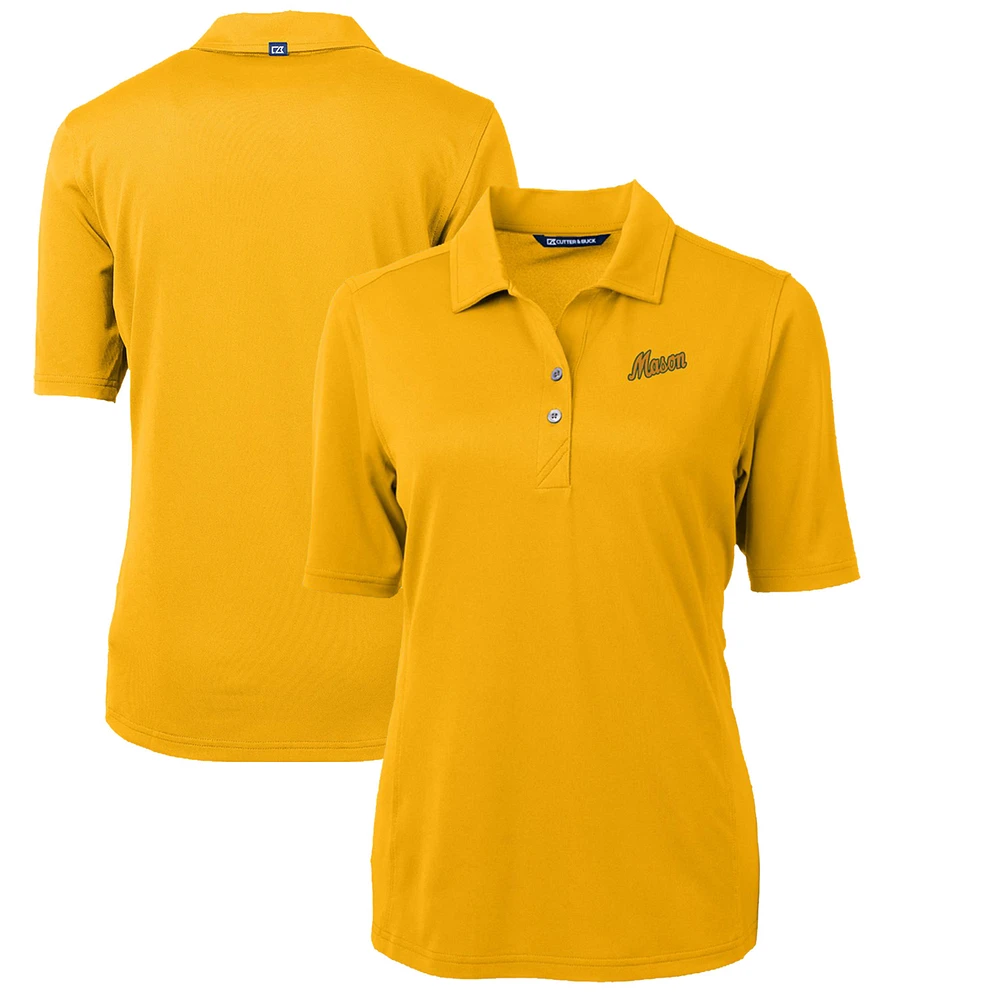 Women's Cutter & Buck Gold George Mason Patriots Team Virtue Eco Pique Recycled Polo