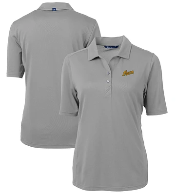 Women's Cutter & Buck Gray George Mason Patriots Team Virtue Eco Pique Recycled Polo