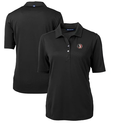 Women's Cutter & Buck Black Florida State Seminoles Team Virtue Eco Pique Recycled Polo