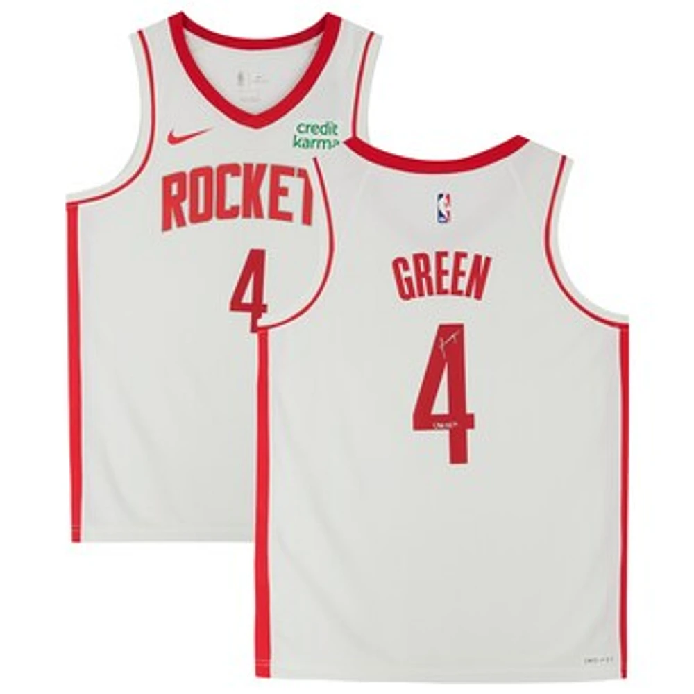 Jalen Green White Houston Rockets Autographed Nike 2021-22 Association Edition Swingman Jersey with "Unicorn" Inscription