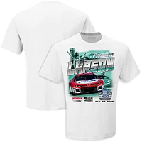 Men's Checkered Flag White Kyle Larson 2022 Dixie Vodka 400 Race Winner T-Shirt