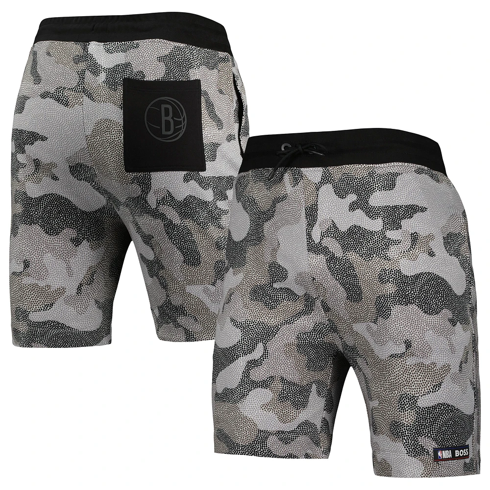 Men's NBA x Hugo Boss Brooklyn Nets Black Slam Camo Shorts