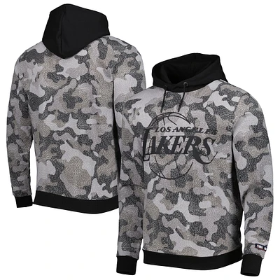 Men's Hugo Boss x NBA Black Los Angeles Lakers Camo Pullover Hoodie