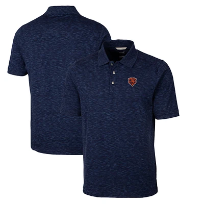 Men's Cutter & Buck Navy Chicago Bears Advantage Tri-Blend Space Dye Big Tall Throwback Polo