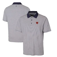 Men's Cutter & Buck Navy Chicago Bears Throwback Logo Big Tall Forge Tonal Stripe Stretch Polo