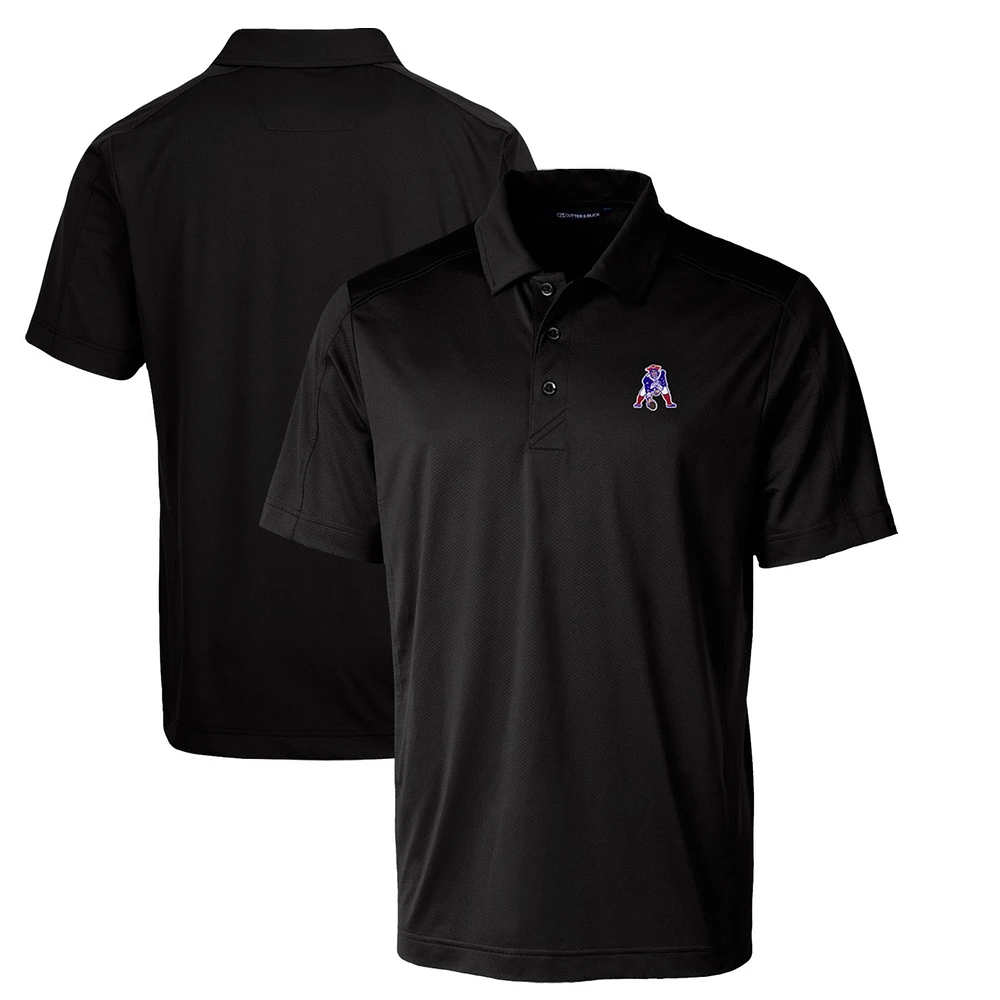 Men's Cutter & Buck Black New England Patriots Throwback Logo Big Tall Prospect Textured Stretch Polo