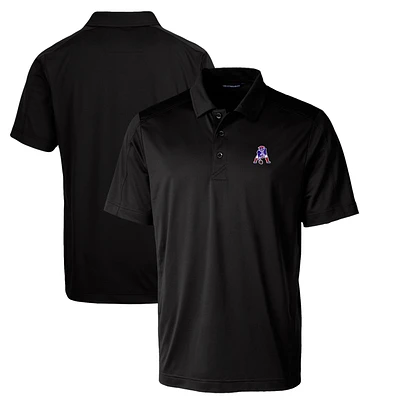 Men's Cutter & Buck Black New England Patriots Throwback Logo Big Tall Prospect Textured Stretch Polo