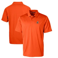 Men's Cutter & Buck Orange Cleveland Browns Throwback Logo Big Tall Prospect Textured Stretch Polo