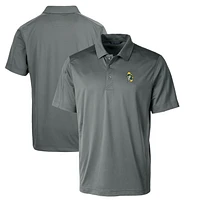Men's Cutter & Buck Steel Green Bay Packers Throwback Logo Big & Tall Prospect Textured Stretch Polo