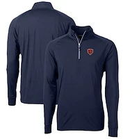 Men's Cutter & Buck Navy Chicago Bears Adapt Eco Knit Stretch Recycled Big Tall Quarter-Zip Throwback Pullover Top