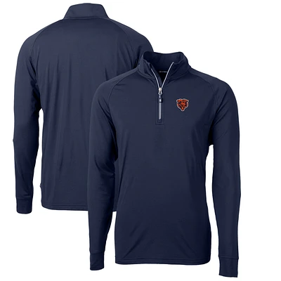 Men's Cutter & Buck Navy Chicago Bears Adapt Eco Knit Stretch Recycled Big Tall Quarter-Zip Throwback Pullover Top