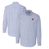 Men's Cutter & Buck Royal Buffalo Bills Throwback Logo Easy Care Stretch Gingham Big & Tall Long Sleeve Button-Down Shirt