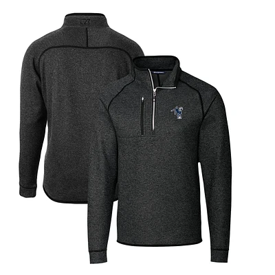 Men's Cutter & Buck Heather Charcoal Indianapolis Colts Mainsail Sweater-Knit Big Tall Half-Zip Pullover Jacket
