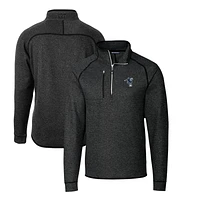 Men's Cutter & Buck Heather Charcoal Indianapolis Colts Mainsail Sweater-Knit Big Tall Half-Zip Pullover Jacket