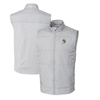 Men's Cutter & Buck Green Bay Packers Throwback Logo Big Tall Stealth Hybrid Quilted Windbreaker Full-Zip Vest