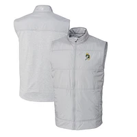 Men's Cutter & Buck Green Bay Packers Throwback Logo Big Tall Stealth Hybrid Quilted Windbreaker Full-Zip Vest