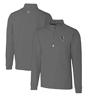 Men's Cutter & Buck Steel Atlanta Falcons Throwback Logo Traverse Stretch Quarter-Zip Big & Tall Pullover Top