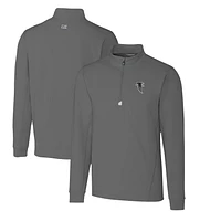 Men's Cutter & Buck Steel Atlanta Falcons Throwback Logo Traverse Stretch Quarter-Zip Big & Tall Pullover Top