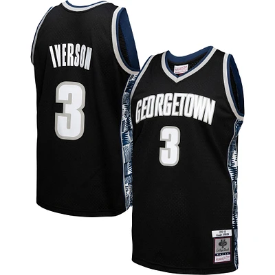 Men's Mitchell & Ness Allen Iverson Black Georgetown Hoyas 1995/96 College Vault Player Swingman Jersey